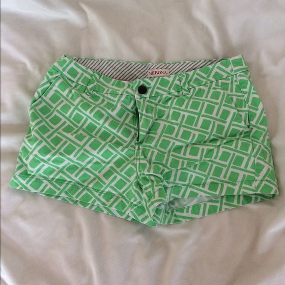 Merona Chino Short (Green Pattern) Women's Size 8