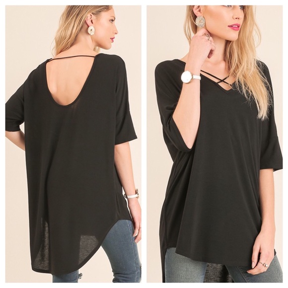 Last Large Black V-Neck Tunic - Picture 3 of 3