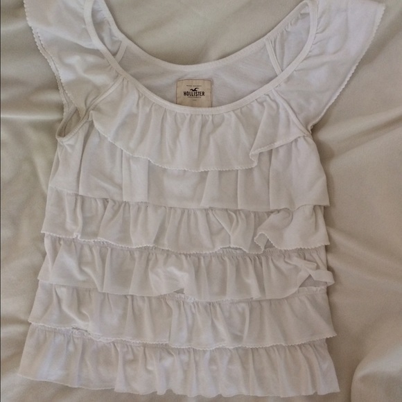 Hollister Ruffle Tank (White) Women's Large