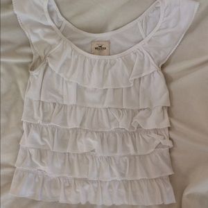 Hollister Ruffle Tank (White) Women's Large