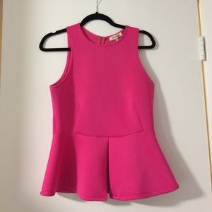 Hot Pink Peplum Blouse