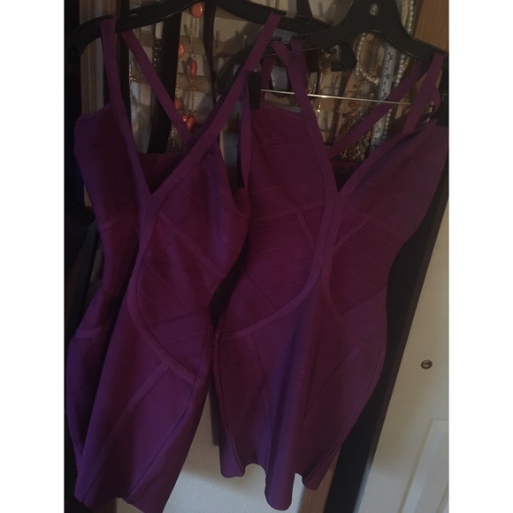 New Years Eve Royal Purple Bandage Dress - Picture 5 of 5