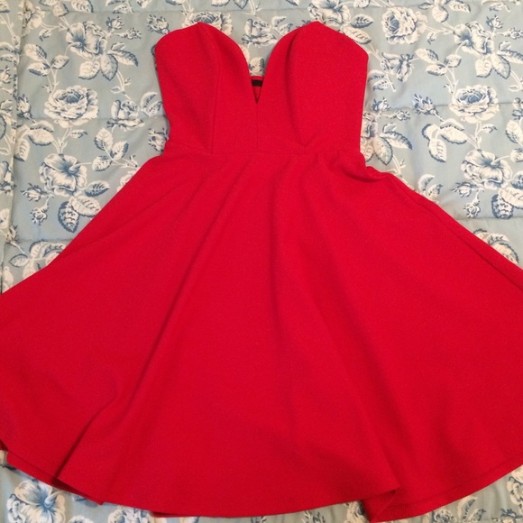 LuLu's Red Strapless Dress