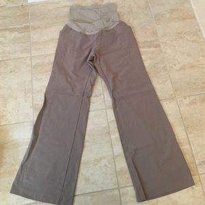 Tan maternity work pants