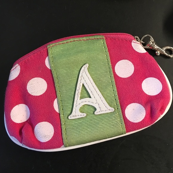 Pink initial A Coin Purse
