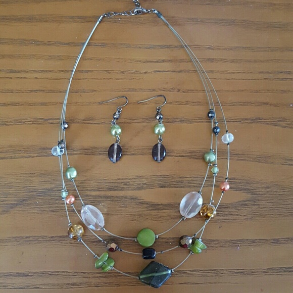 Necklace and earrings