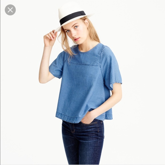 ❤️SOLD❤️J Crew Swing Top in Spanish Indigo - Picture 2 of 4