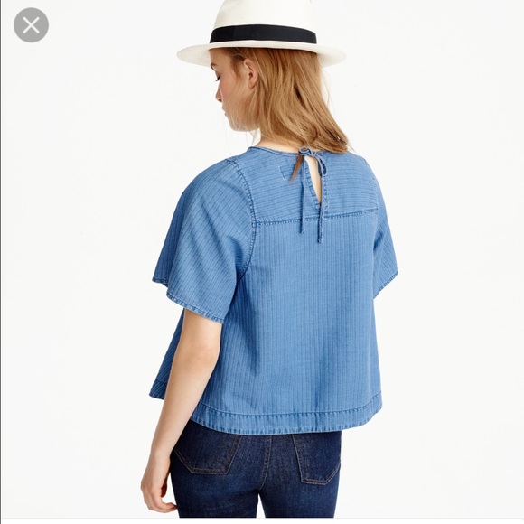 ❤️SOLD❤️J Crew Swing Top in Spanish Indigo - Picture 3 of 4