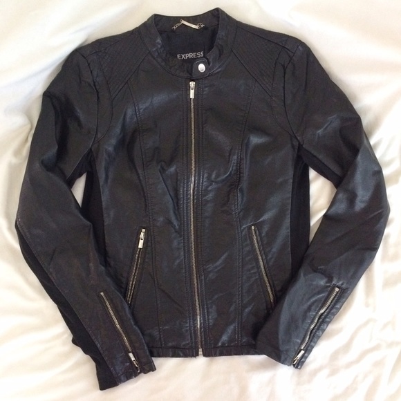 Express Faux Leather Jacket (black) Women's Large