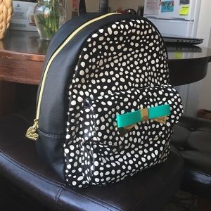 Betsey Johnson black and white backpack