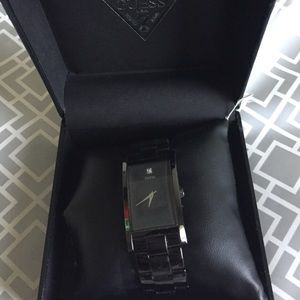 Men's black Guess watch