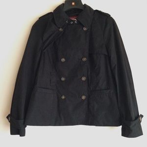 Short Black Classic Trench Coat