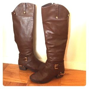 Brown over the knee boots