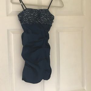 Blondie Nites Navy Blue sequined strapless dress