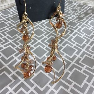 Gold dangling earrings