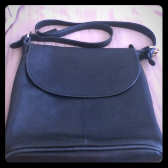 Black leather coach bag