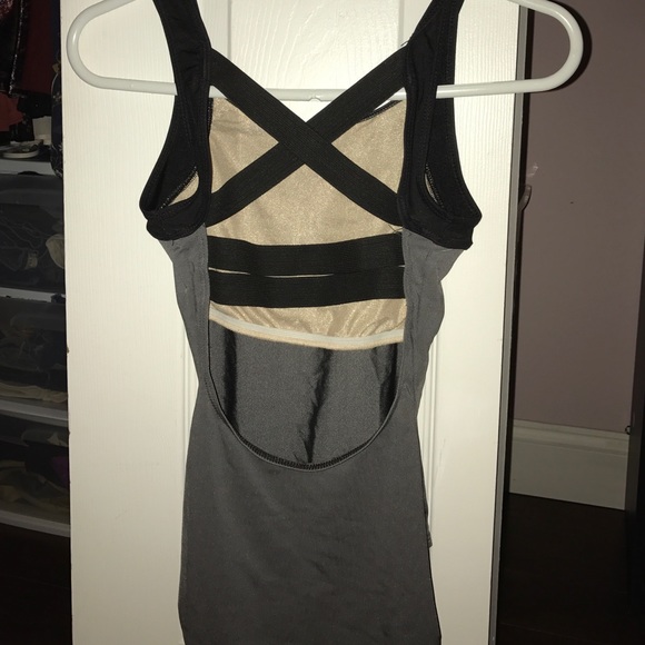 Gray and black leotard