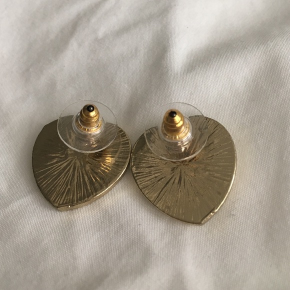 Mint Green Anchor Heart Earrings - Picture 3 of 3