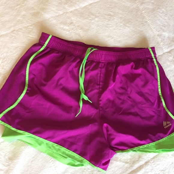 RBX Purple & Green Running Shorts w/ Spandex