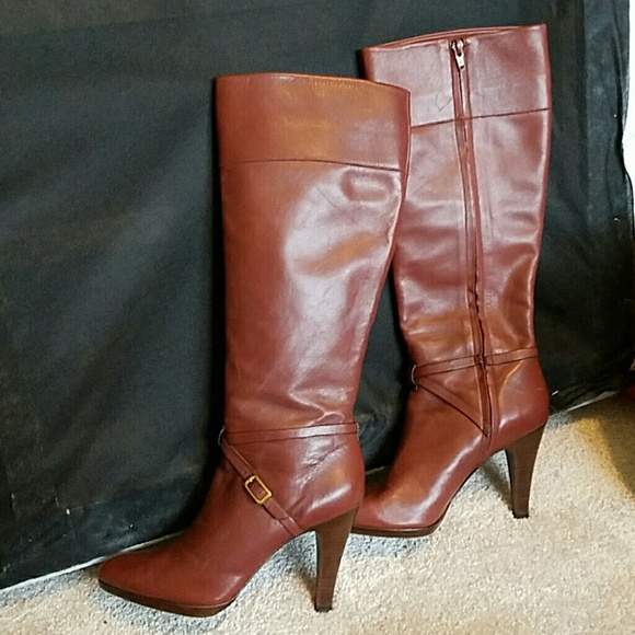 Banana Republic knee boots, size 8.5, cognac color