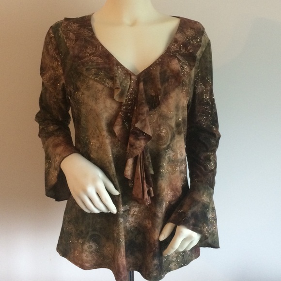 Brown & Olive Blouse