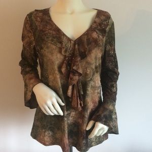 Brown & Olive Blouse