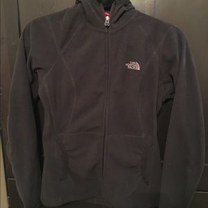 Black North Face hooded running fleece, XS