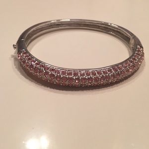Pink and Silver stone Bangle