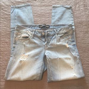 Express Stella ankle skinny distressed jeans