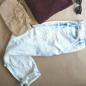 Acid wash denim jeans