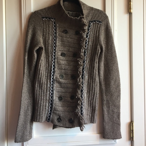 Free People button-up pea coat style sweater!