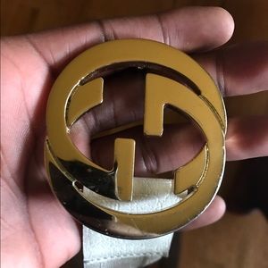 White Gucci Belt