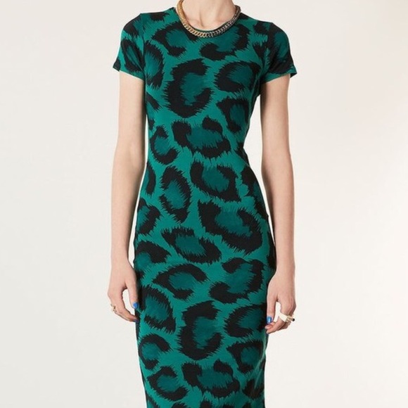 Topshop Dresses & Skirts - Topshop Leopard Green Dress