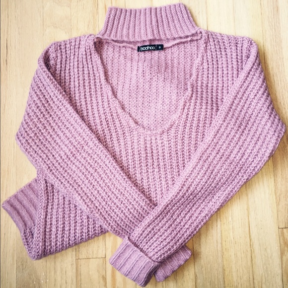 Boohoo Choker Sweater Antique Rose