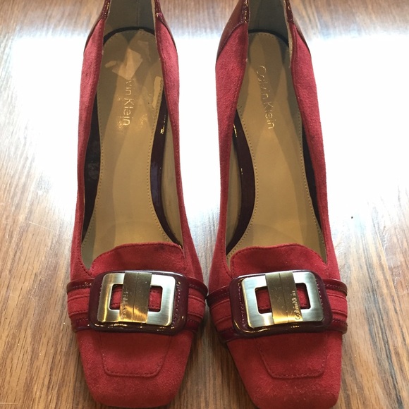 ⬇️ ANNE KLEIN Red suede/patent leather pumps - Picture 3 of 4