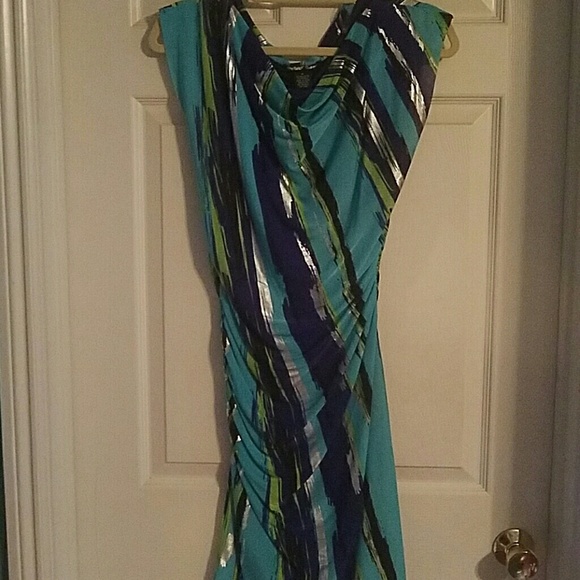Blue, green dress