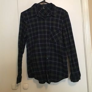 Dark Green & Navy blue flannel