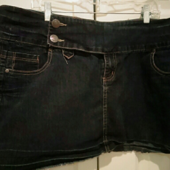 Dark denim mini skirt