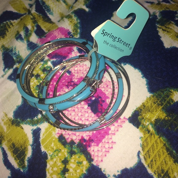 blue and silver bangles