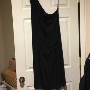This is a one-shoulder cocktail dress.