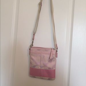 Pink signature Coach cross body