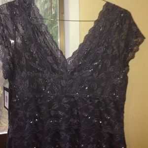 Gray silver sequined cocktail dress