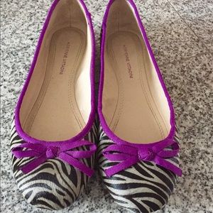 Calf hair and leather zebra print flats
