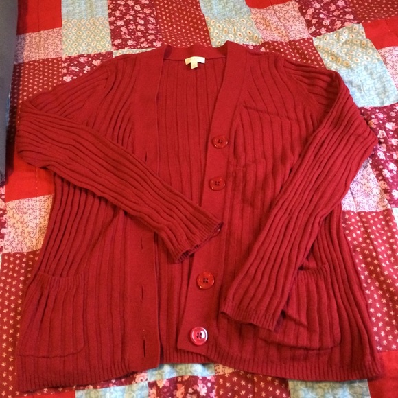 Red Talbots Cardigan