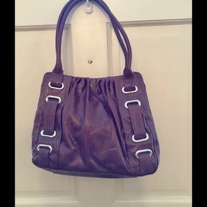 SALE! Worthington Purple faux skin bag silver details