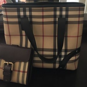 Authentic Burberry bag and wallet