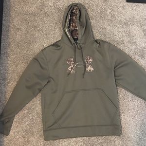 Mens underarmor tech camo green hoodie