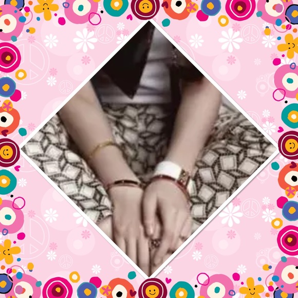 18K gold-plated stainless steel cuff - Picture 4 of 8