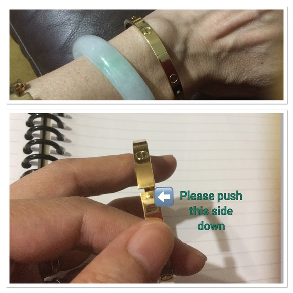 18K gold-plated stainless steel cuff - Picture 8 of 8