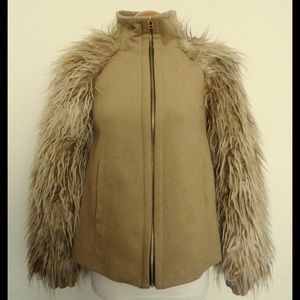 ZARA Basics fur sleeve coat